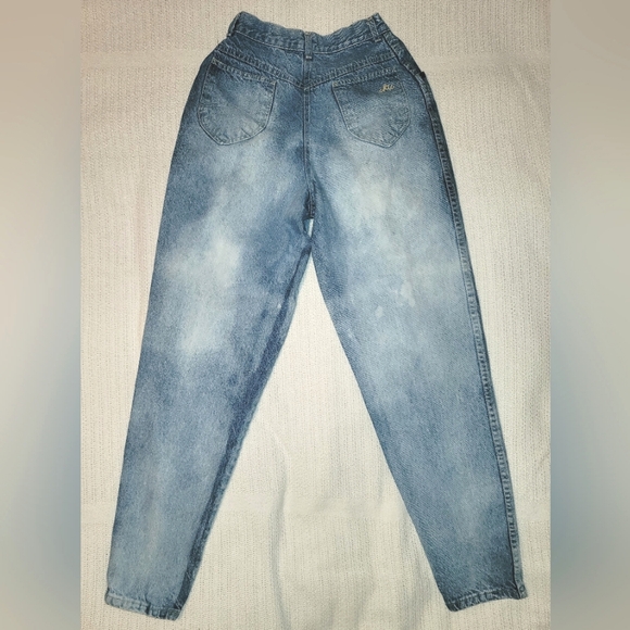 80's Chic Bleach Distressed jeans Sz 8/9L 🇺🇸 - Picture 6 of 14